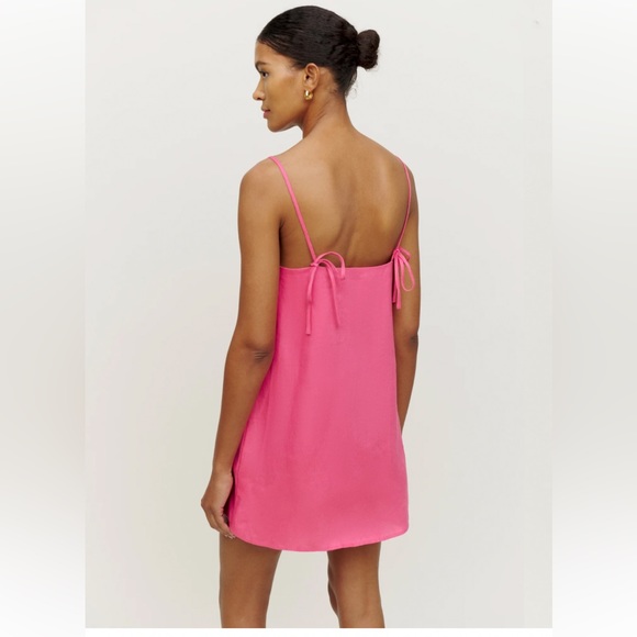 Reformation Aubree Linen Pink Mini Dress - Picture 2 of 10
